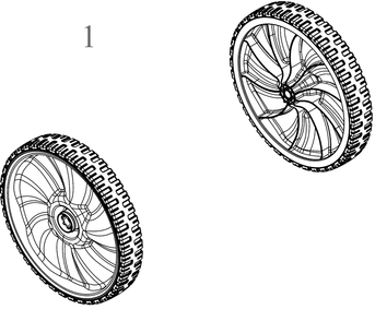 Wheels (11x1.8) Diagram and Parts List for 12AVB2ML345 2022 Yard Machines Lawn Mower